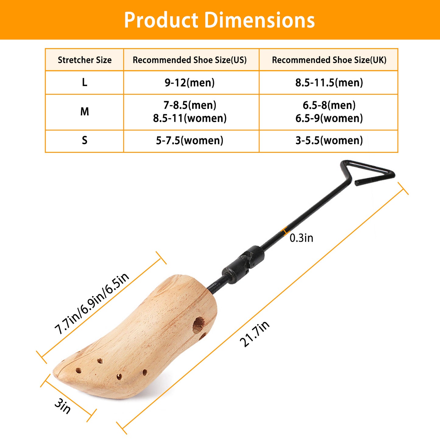 Adjustable Width Shoe Shaper Wooden Boot Widener Expander For Men Women