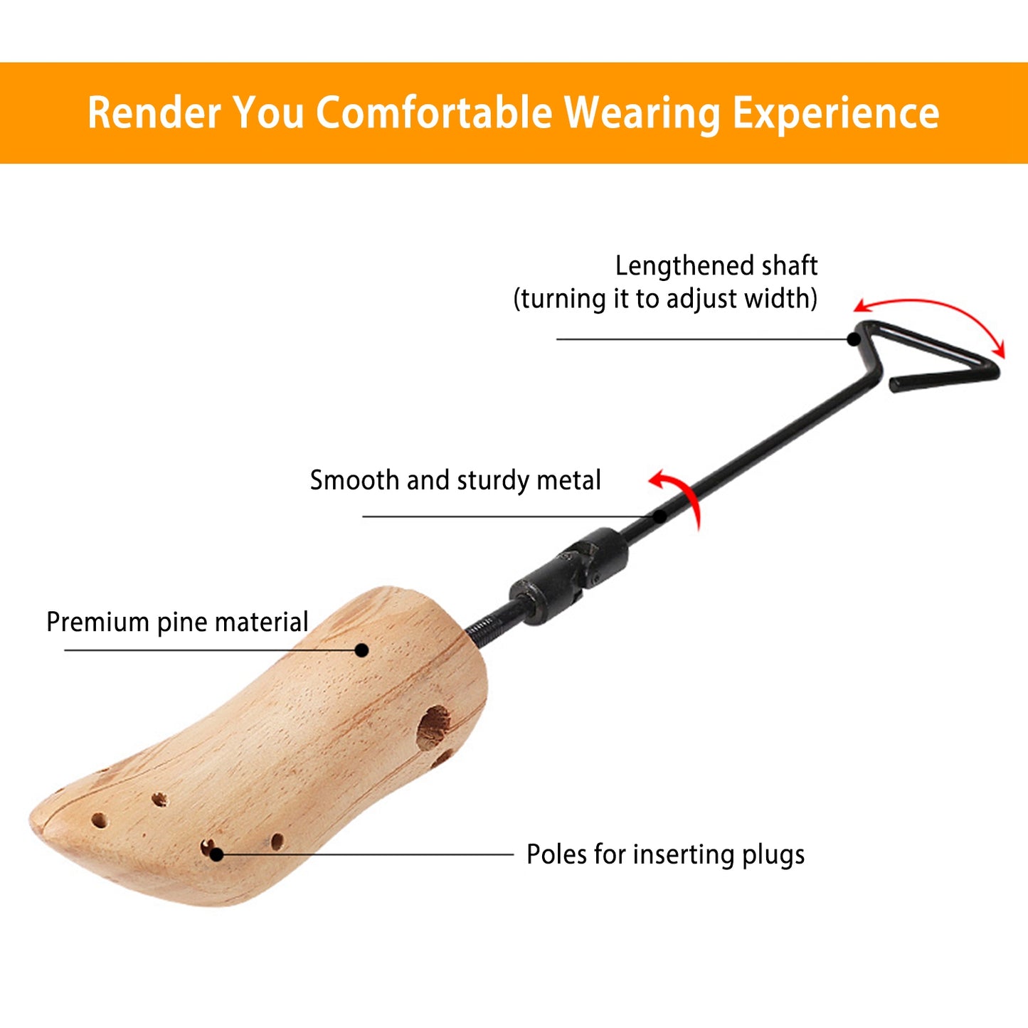 Adjustable Width Shoe Shaper Wooden Boot Widener Expander For Men Women