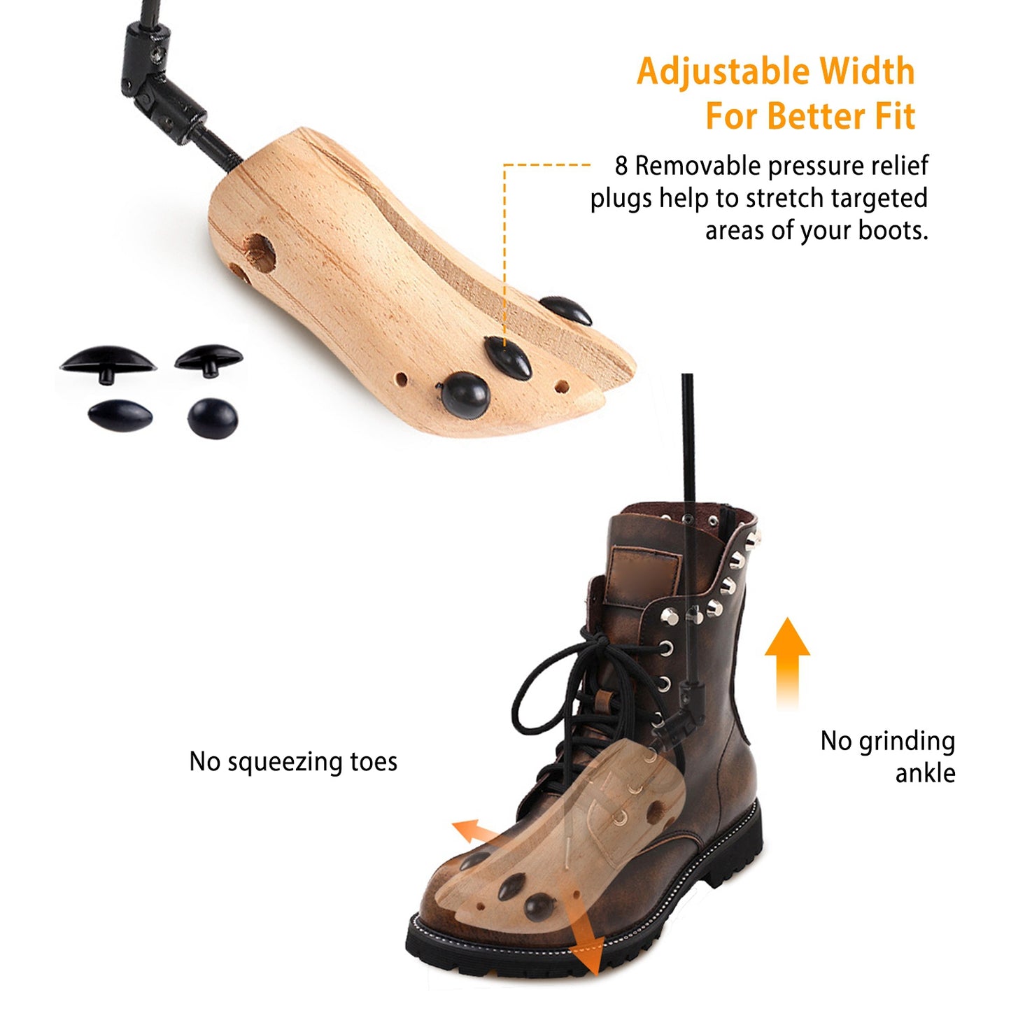 Adjustable Width Shoe Shaper Wooden Boot Widener Expander For Men Women