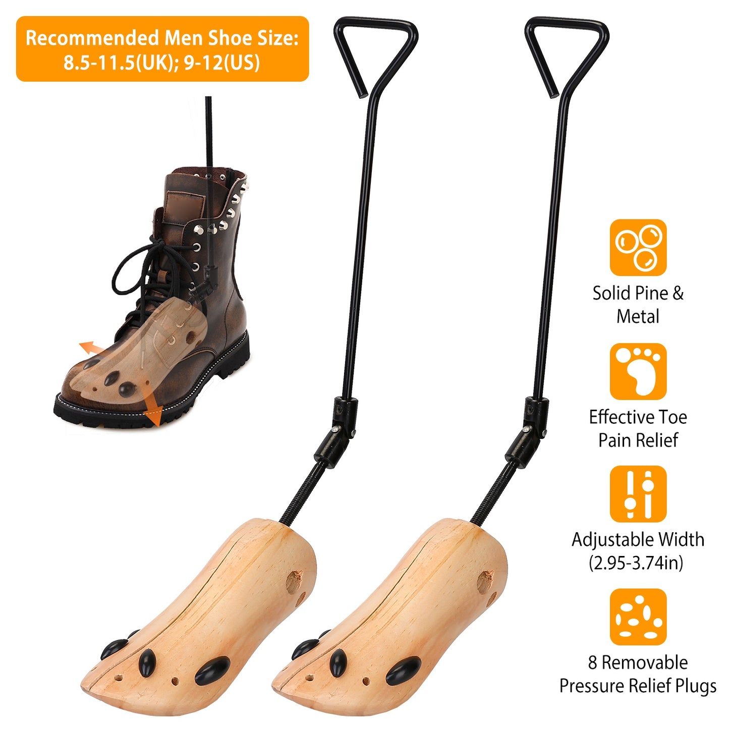 Adjustable Width Shoe Shaper Wooden Boot Widener Expander For Men Women