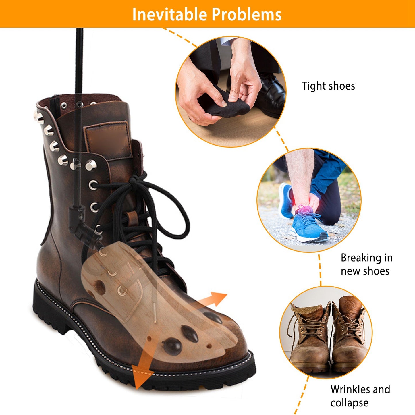 Adjustable Width Shoe Shaper Wooden Boot Widener Expander For Men Women